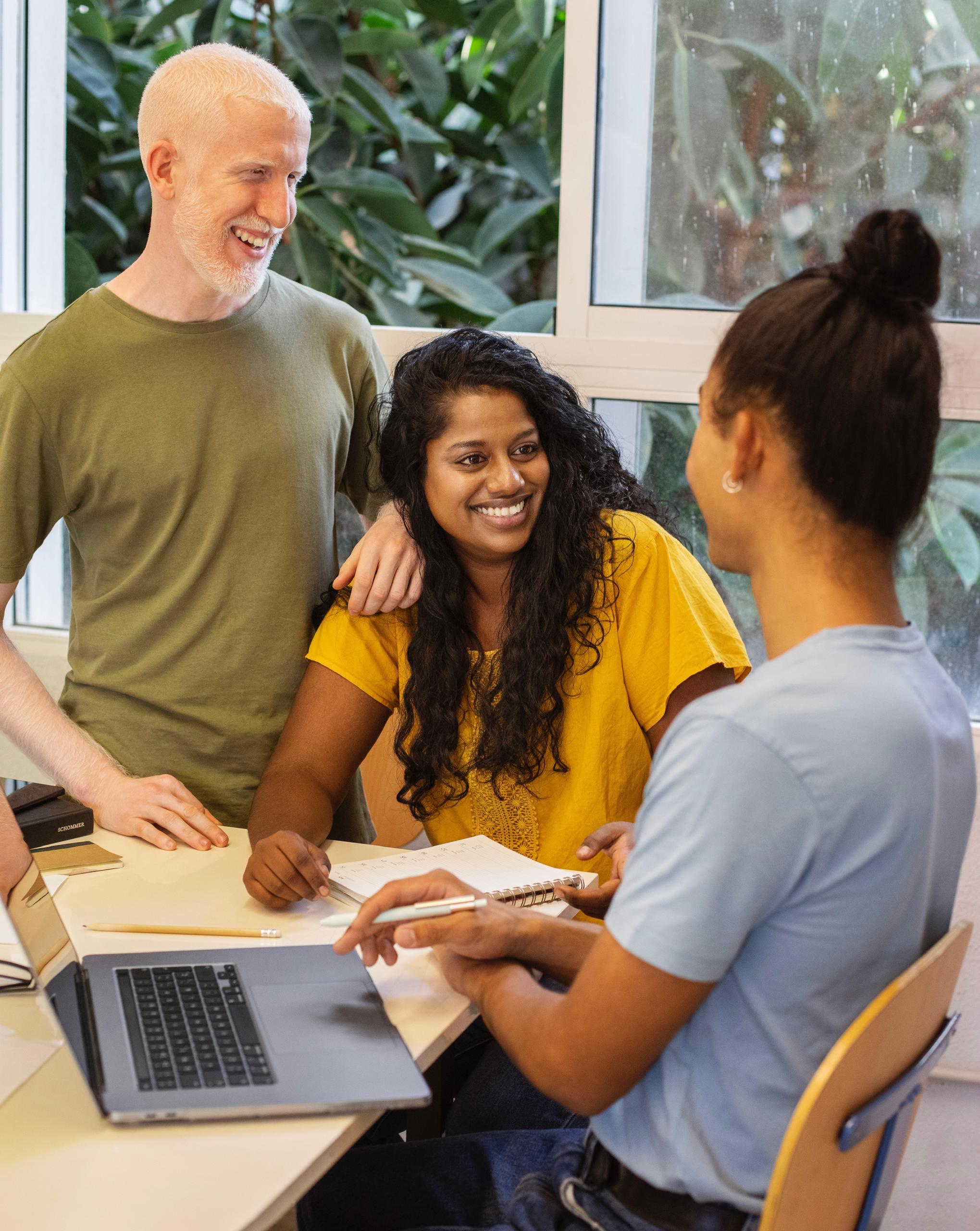 team business people collaborating plan financial strategy doing teamwork create sales report laptop office employees working project strategy analyze career growth